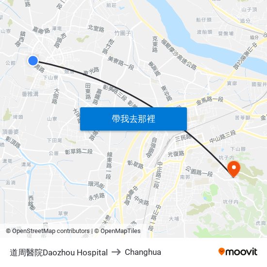 道周醫院Daozhou Hospital to Changhua map