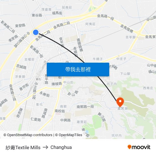 紗廠Textile Mills to Changhua map