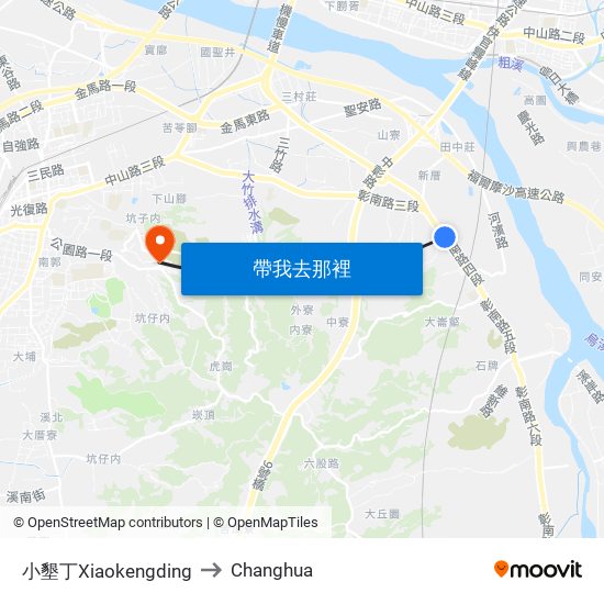 小墾丁Xiaokengding to Changhua map