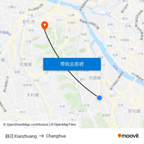 縣庄Xianzhuang to Changhua map
