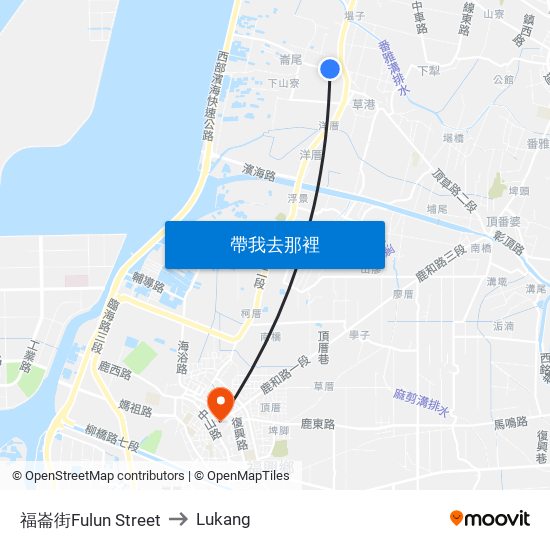 福崙街Fulun Street to Lukang map