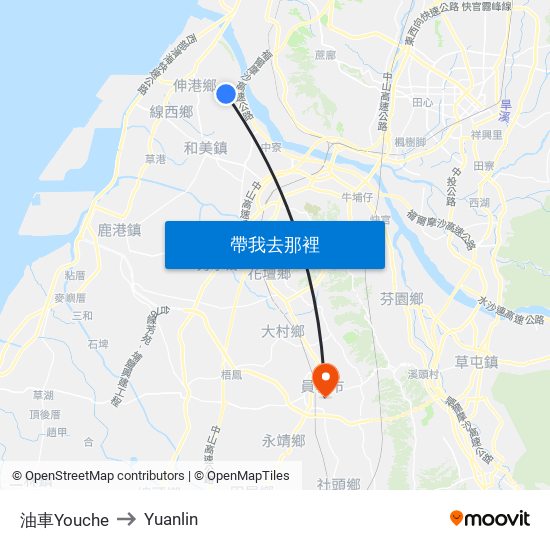 油車Youche to Yuanlin map