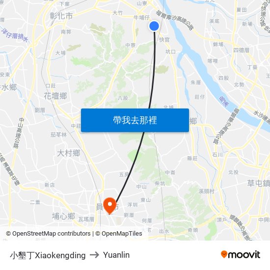 小墾丁Xiaokengding to Yuanlin map