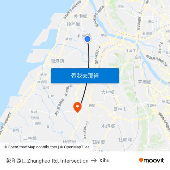 彰和路口Zhanghuo Rd. Intersection to Xihu map