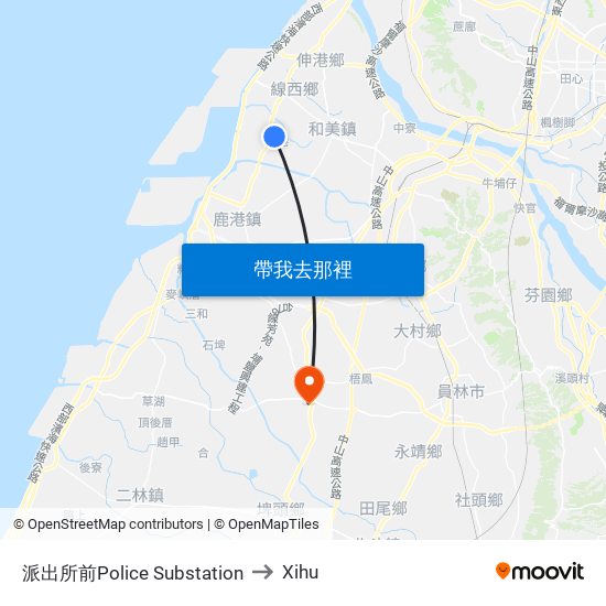 派出所前Police Substation to Xihu map