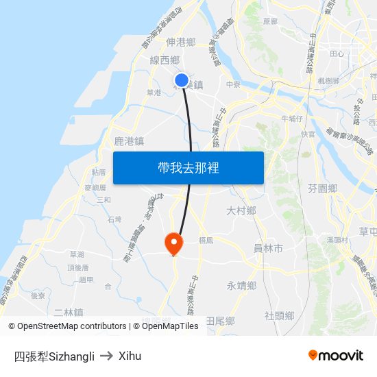 四張犁Sizhangli to Xihu map