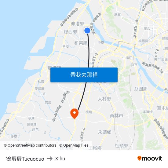 塗厝厝Tucuocuo to Xihu map