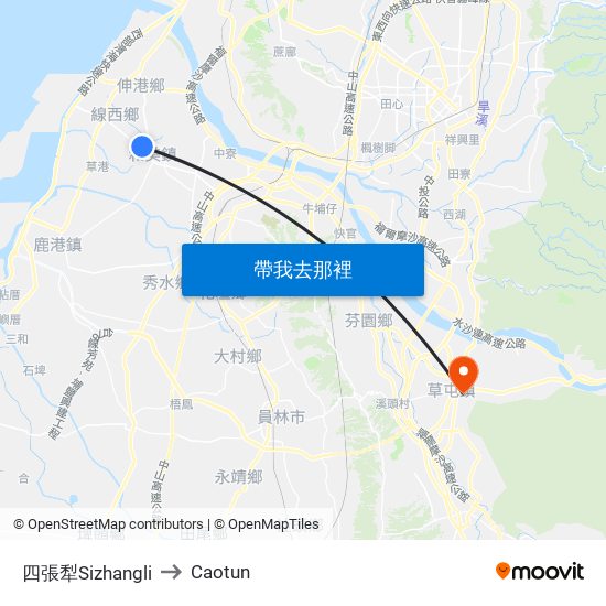 四張犁Sizhangli to Caotun map