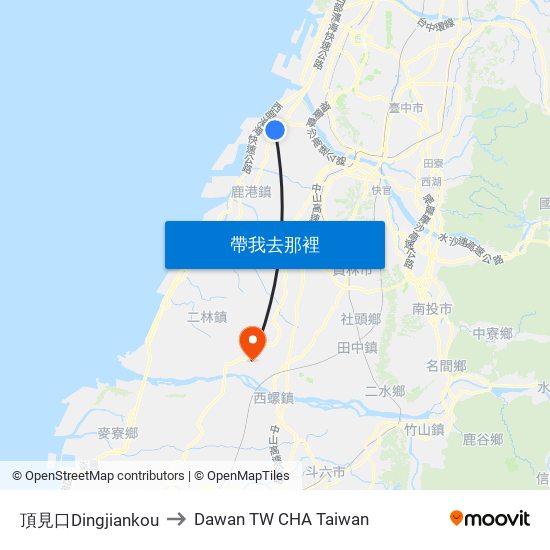 頂見口Dingjiankou to Dawan TW CHA Taiwan map