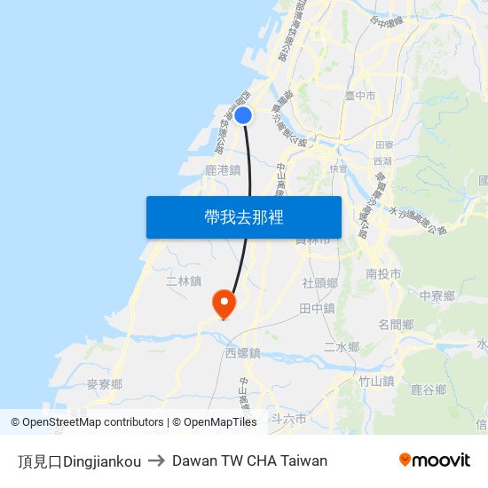 頂見口Dingjiankou to Dawan TW CHA Taiwan map