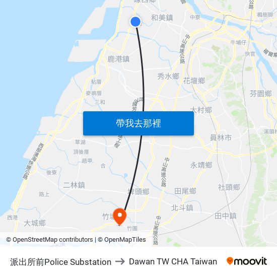 派出所前Police Substation to Dawan TW CHA Taiwan map