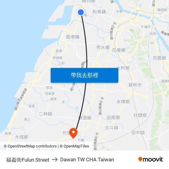 福崙街Fulun Street to Dawan TW CHA Taiwan map