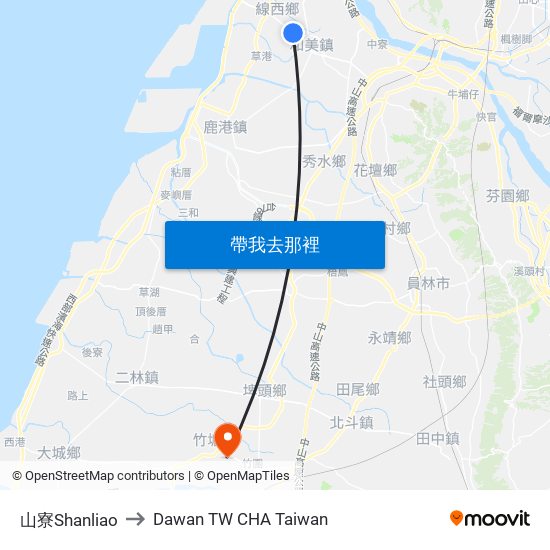 山寮Shanliao to Dawan TW CHA Taiwan map