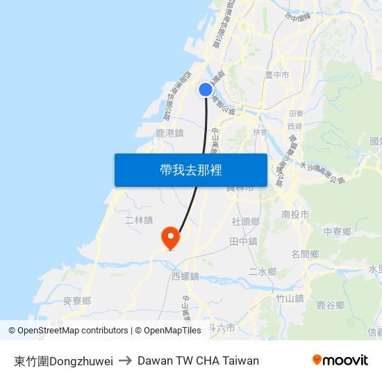 東竹圍Dongzhuwei to Dawan TW CHA Taiwan map