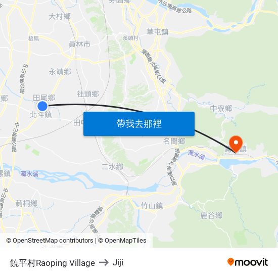 饒平村Raoping Village to Jiji map