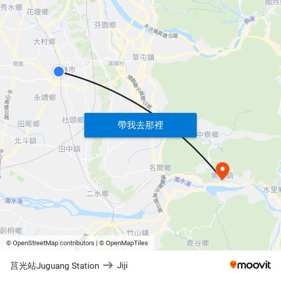 莒光站Juguang Station to Jiji map