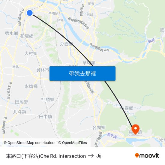 車路口(下客站)Che Rd. Intersection to Jiji map