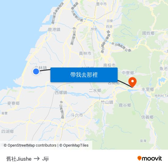 舊社Jiushe to Jiji map