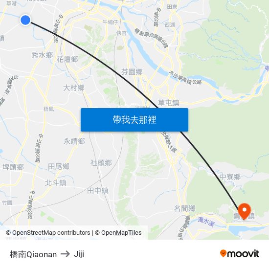 橋南Qiaonan to Jiji map