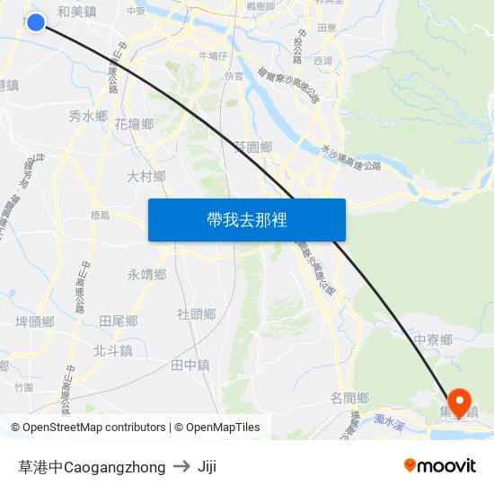 草港中Caogangzhong to Jiji map