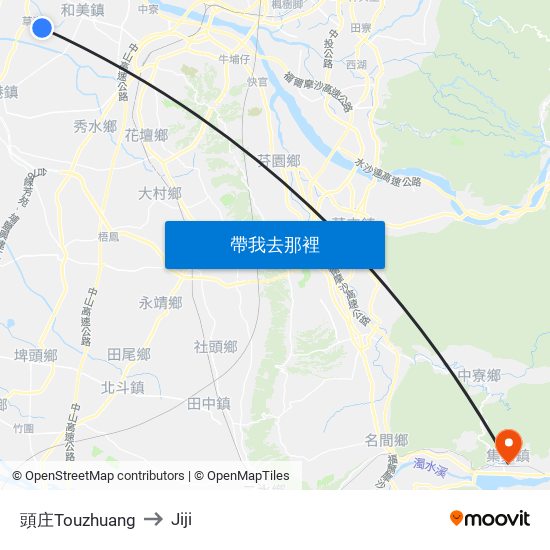 頭庄Touzhuang to Jiji map