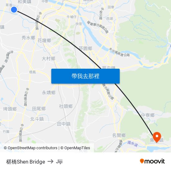 椹橋Shen Bridge to Jiji map