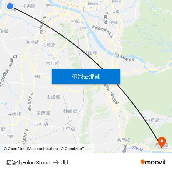 福崙街Fulun Street to Jiji map