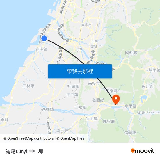 崙尾Lunyi to Jiji map