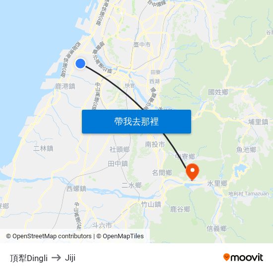 頂犁Dingli to Jiji map