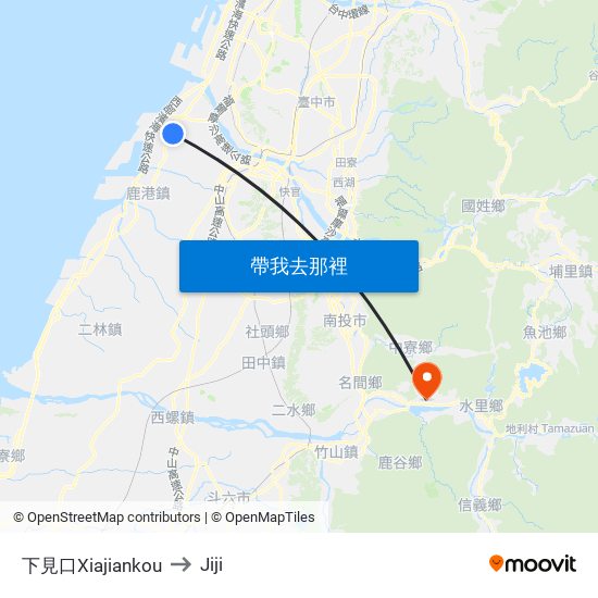 下見口Xiajiankou to Jiji map