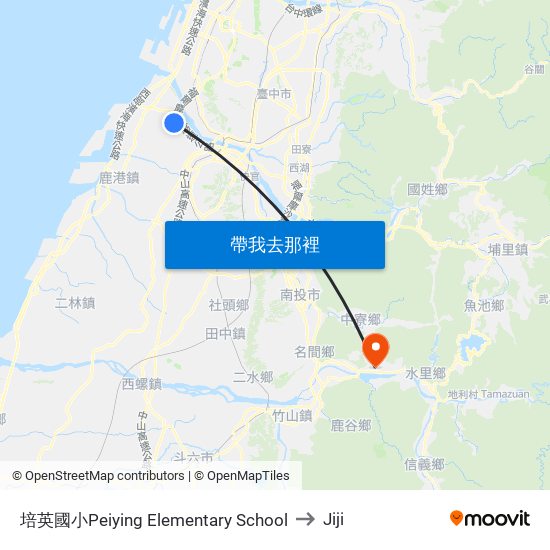 培英國小Peiying Elementary School to Jiji map