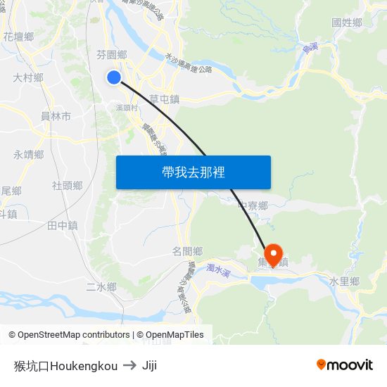 猴坑口Houkengkou to Jiji map