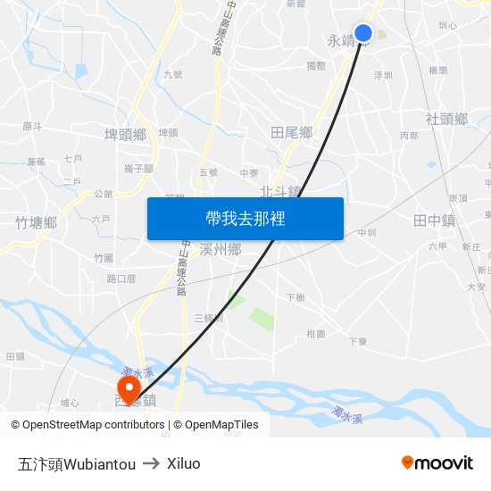 五汴頭Wubiantou to Xiluo map
