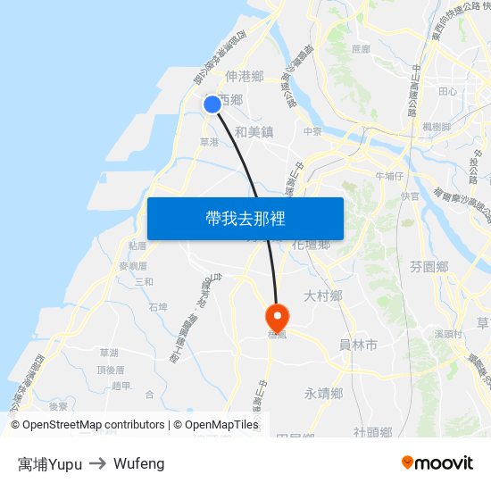 寓埔Yupu to Wufeng map