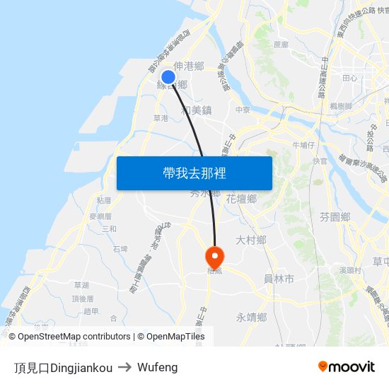 頂見口Dingjiankou to Wufeng map