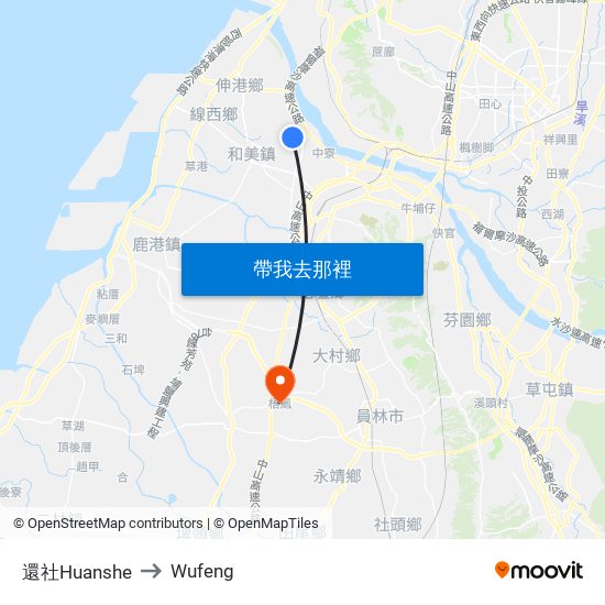 還社Huanshe to Wufeng map