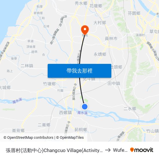 張厝村(活動中心)Changcuo Village(Activity Center) to Wufeng map
