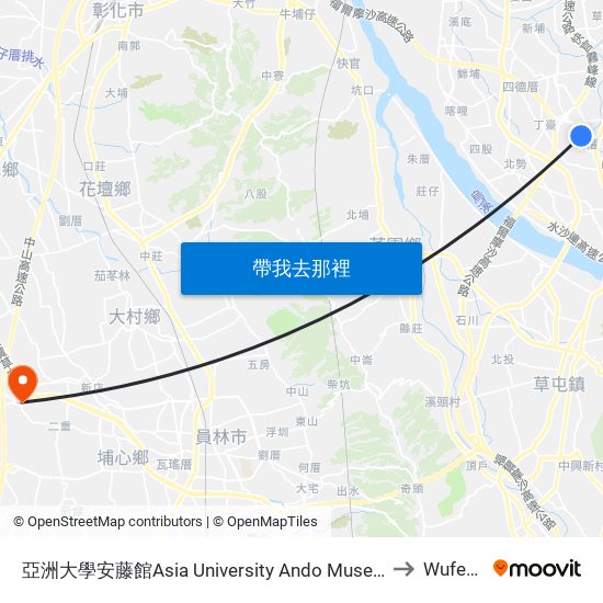 亞洲大學安藤館Asia University Ando Museum to Wufeng map