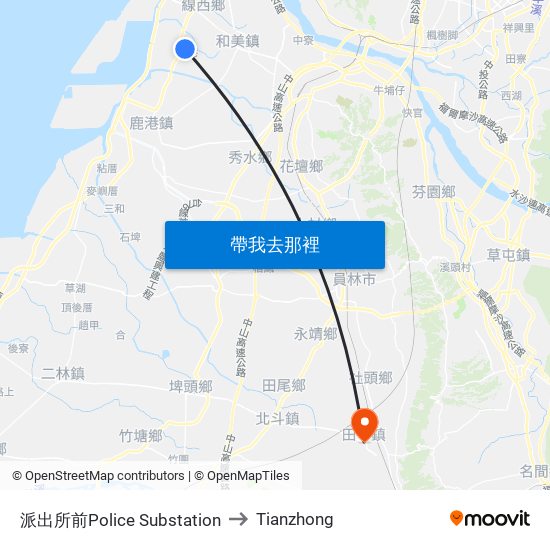 派出所前Police Substation to Tianzhong map