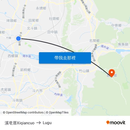 溪墘厝Xiqiancuo to Lugu map