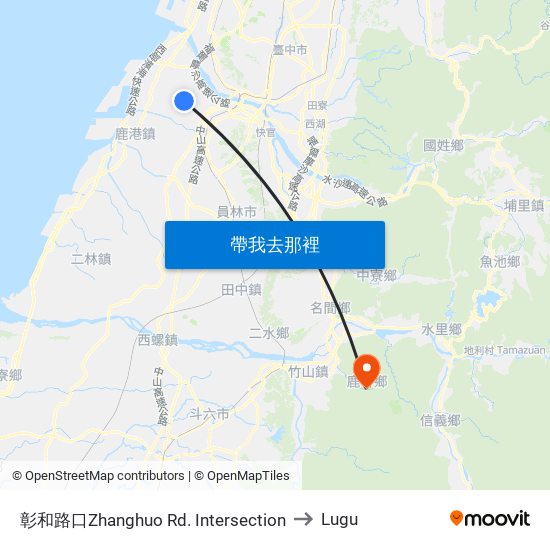 彰和路口Zhanghuo Rd. Intersection to Lugu map