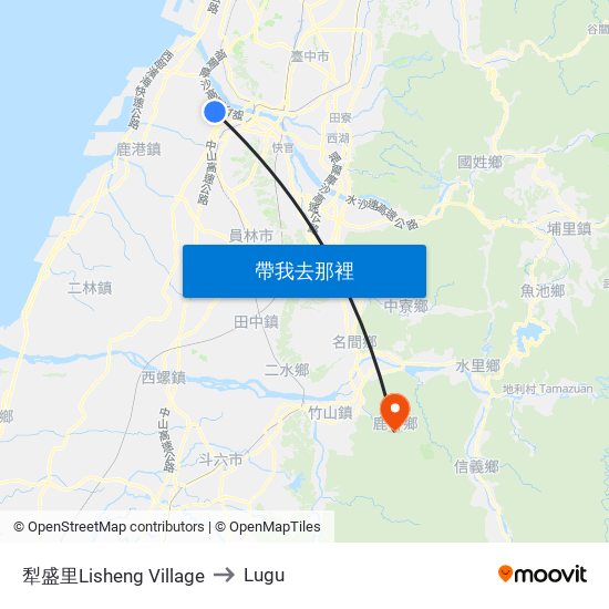 犁盛里Lisheng Village to Lugu map