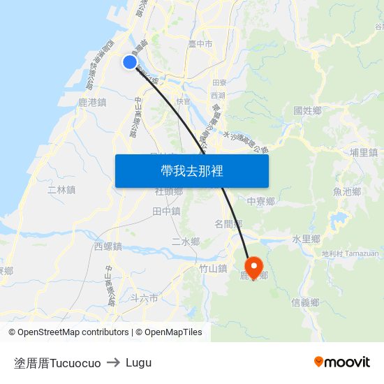 塗厝厝Tucuocuo to Lugu map