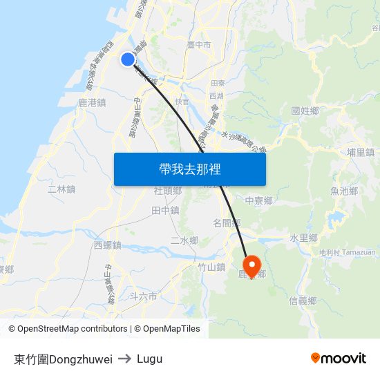東竹圍Dongzhuwei to Lugu map