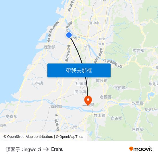 頂圍子Dingweizi to Ershui map