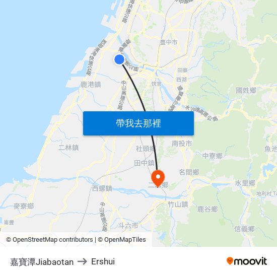 嘉寶潭Jiabaotan to Ershui map