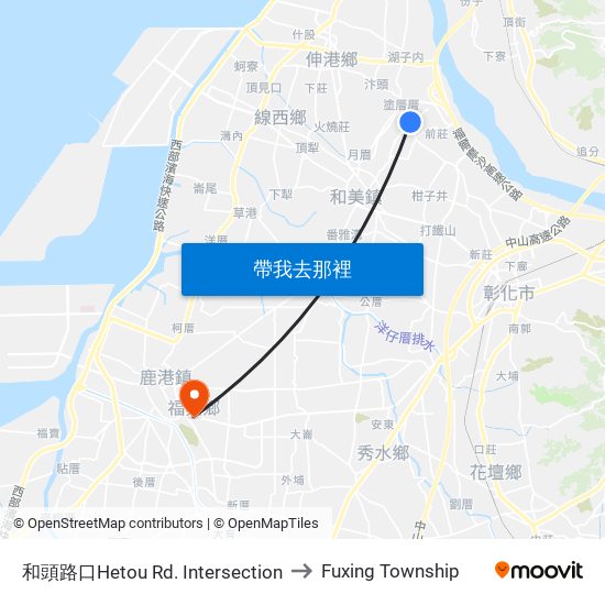 和頭路口Hetou Rd. Intersection to Fuxing Township map