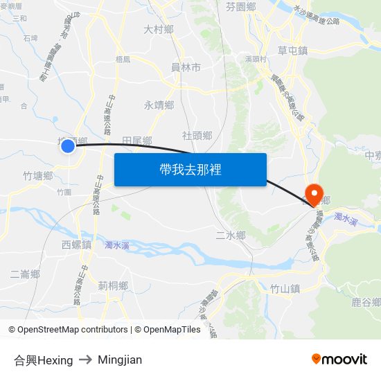 合興Hexing to Mingjian map