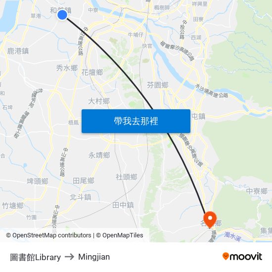 圖書館Library to Mingjian map