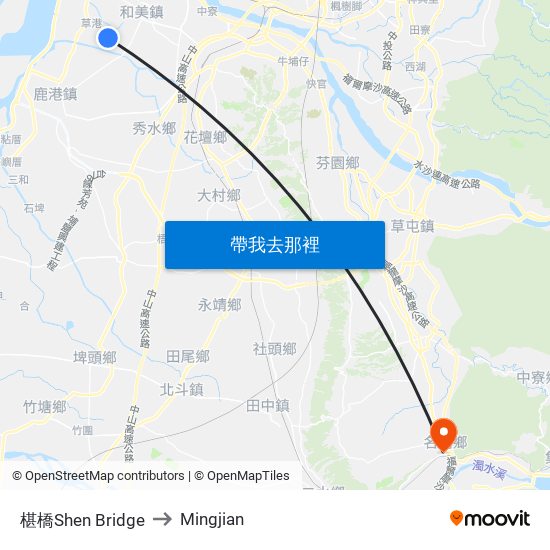 椹橋Shen Bridge to Mingjian map